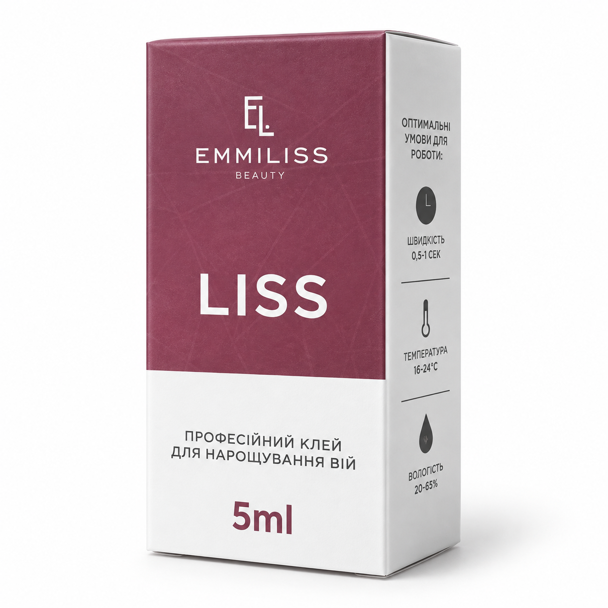 Преміальна упаковка клею для вій LISS Клей для нарощування вій Emmiliss Liss 0.5-1 с 5 мл - Зображення 1