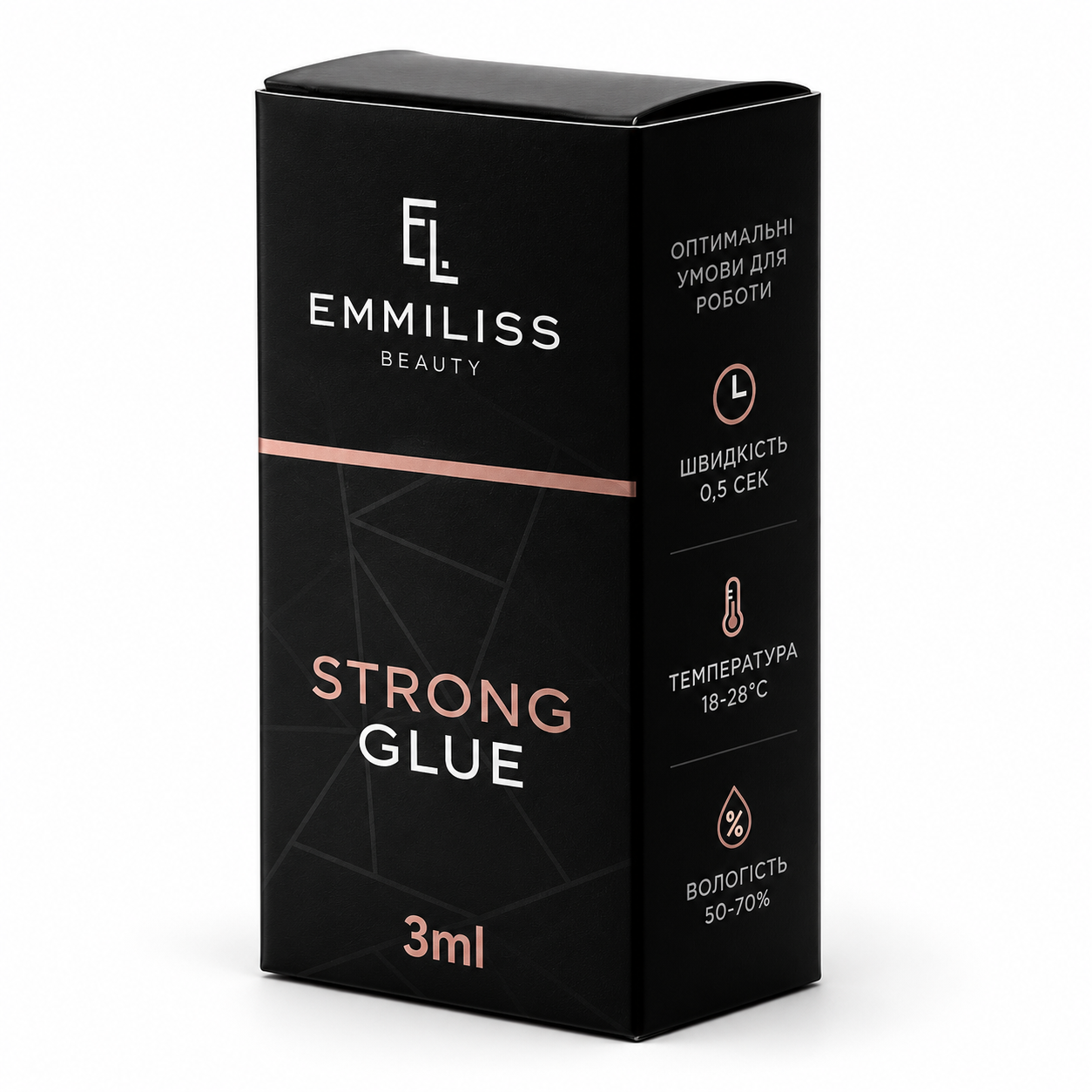 strong box 3 Клей для нарощування вій Emmiliss Strong 0.5 с прозорий - Зображення 1