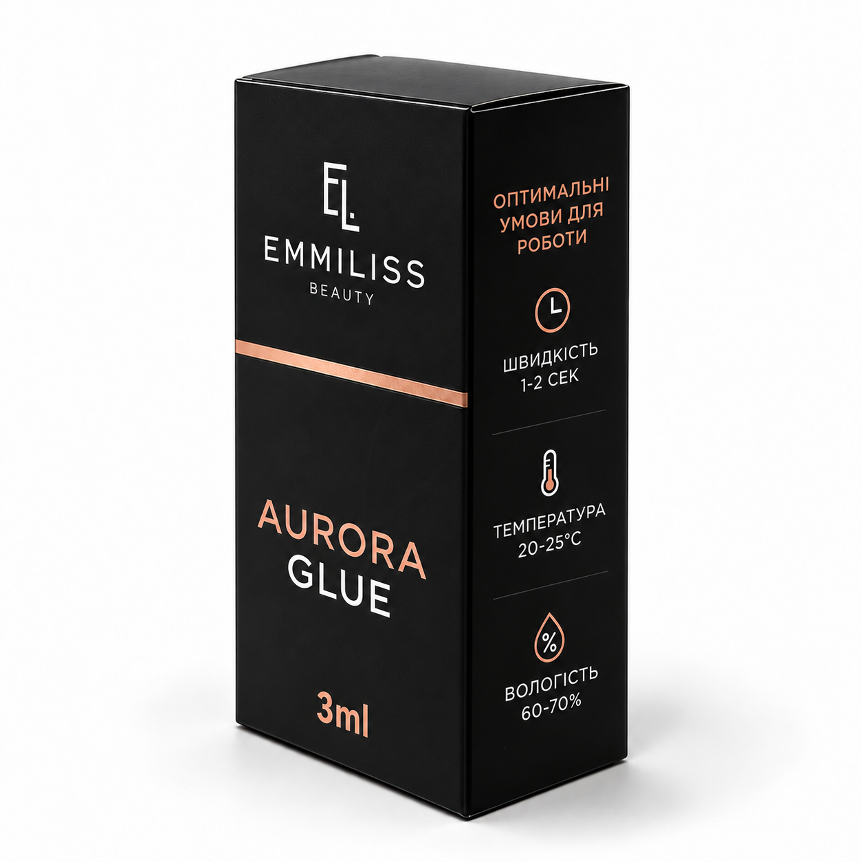 Розкішне пакування клею Aurora Glue Клей для нарощування вій Emmiliss Aurora 1-2 с чорний - Зображення 1